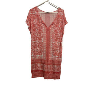 Lucky Brand | Floral V-Neck T-Shirt Dress / Cover-Up - Medium